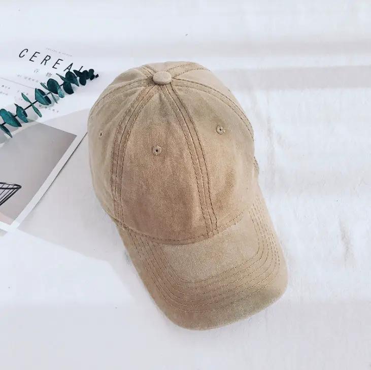 Men's Retro Washed Cotton Soft Top Baseball Cap by GJG Denim