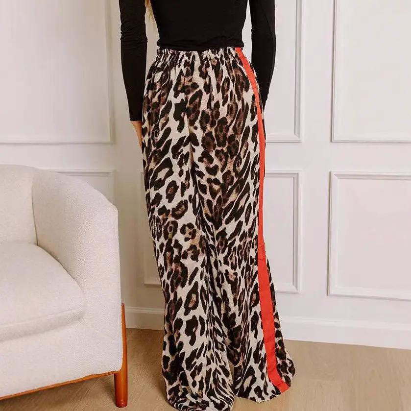 Casual Womens Trousers Same Style As Internet Celebrities Leopard Print by GJG Denim