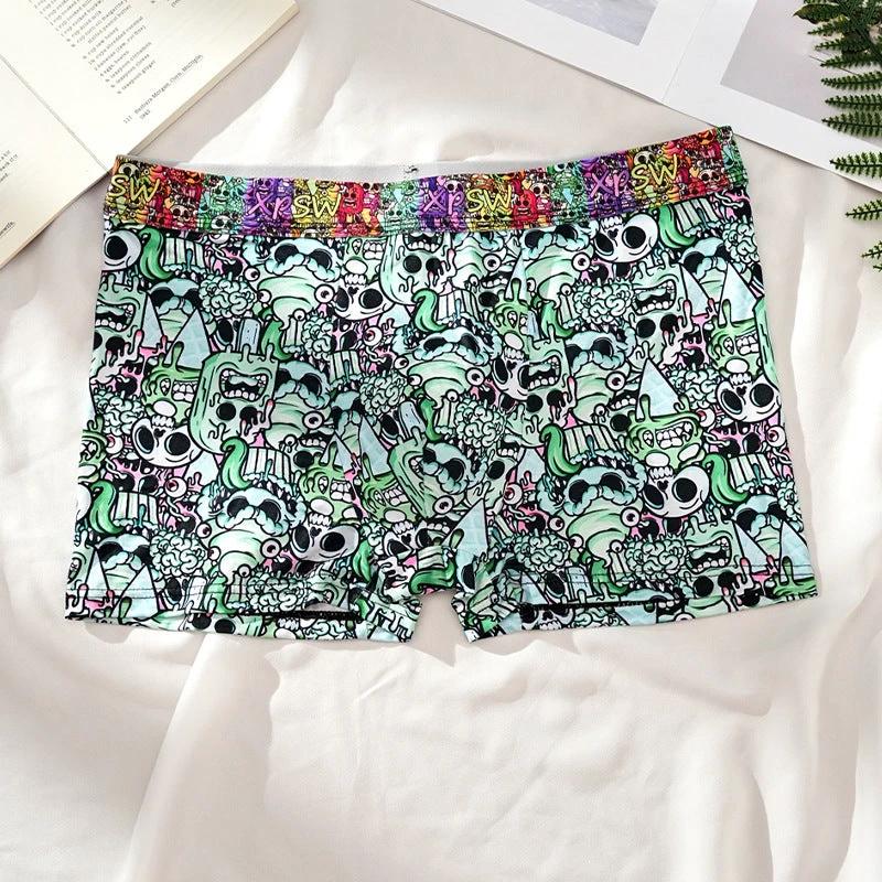 Men's Printed Skull Breathable Boxers by GJG Denim