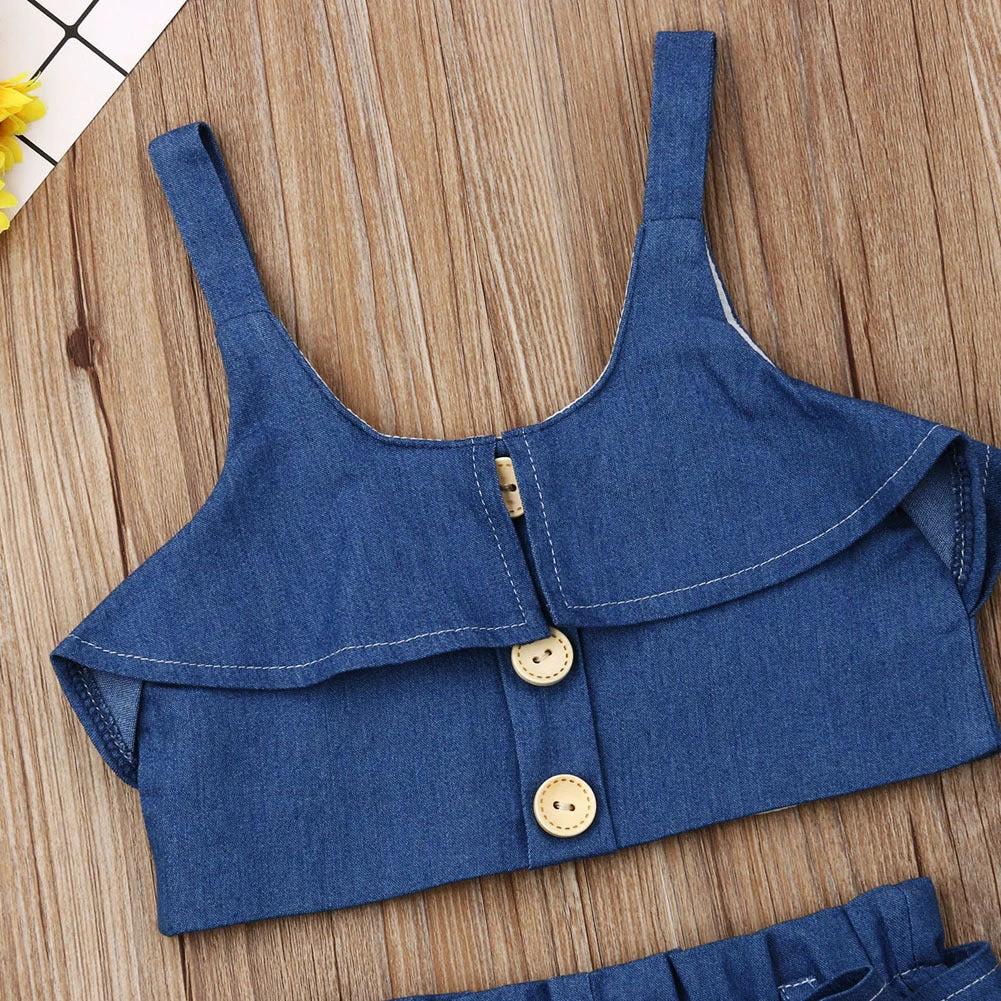 Children's clothing girls suspender skirt by GJG Denim