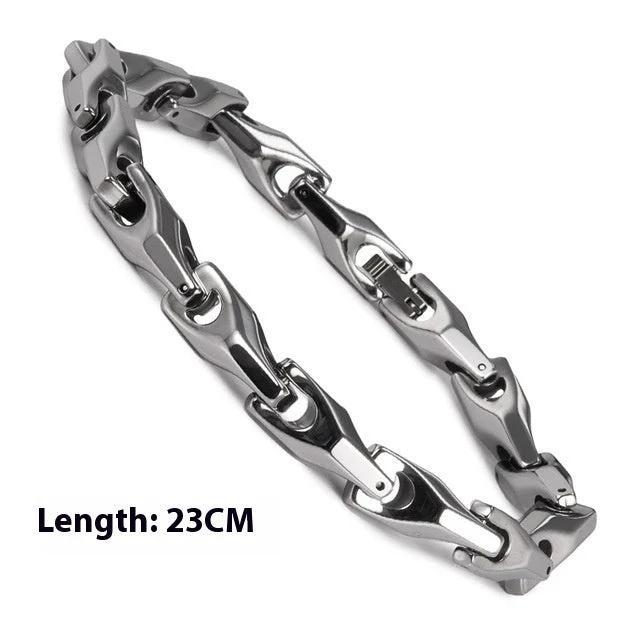 Fashion Polished Solid Color Tungsten Steel Bracelet For Men by GJG Denim
