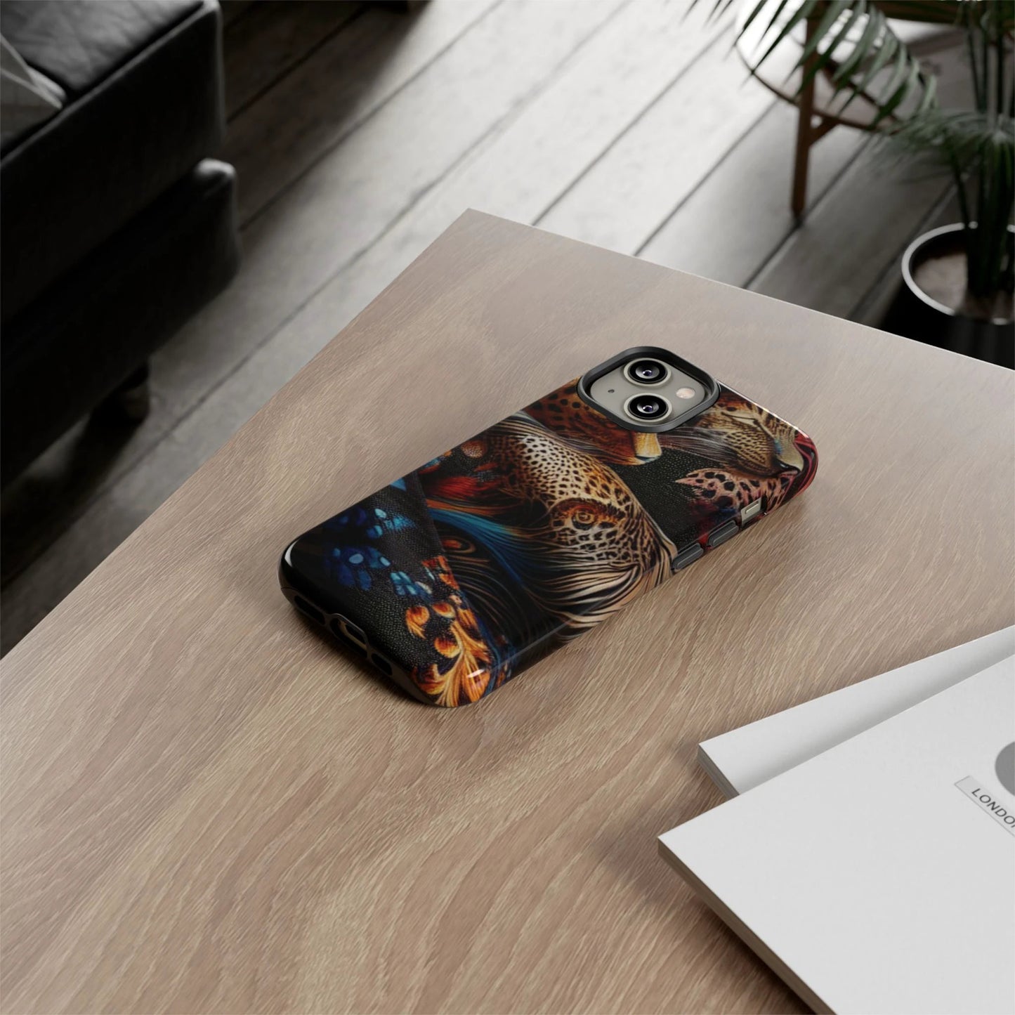 Stylish Tough Phone Case with Elegant Black and Gold Design by Printify