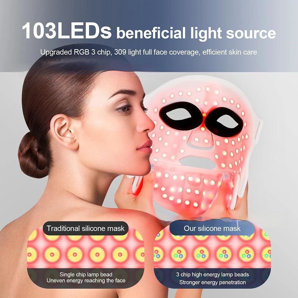 Silicone Facial Mask Rechargeable LED Photon Rejuvenation by GJG Denim