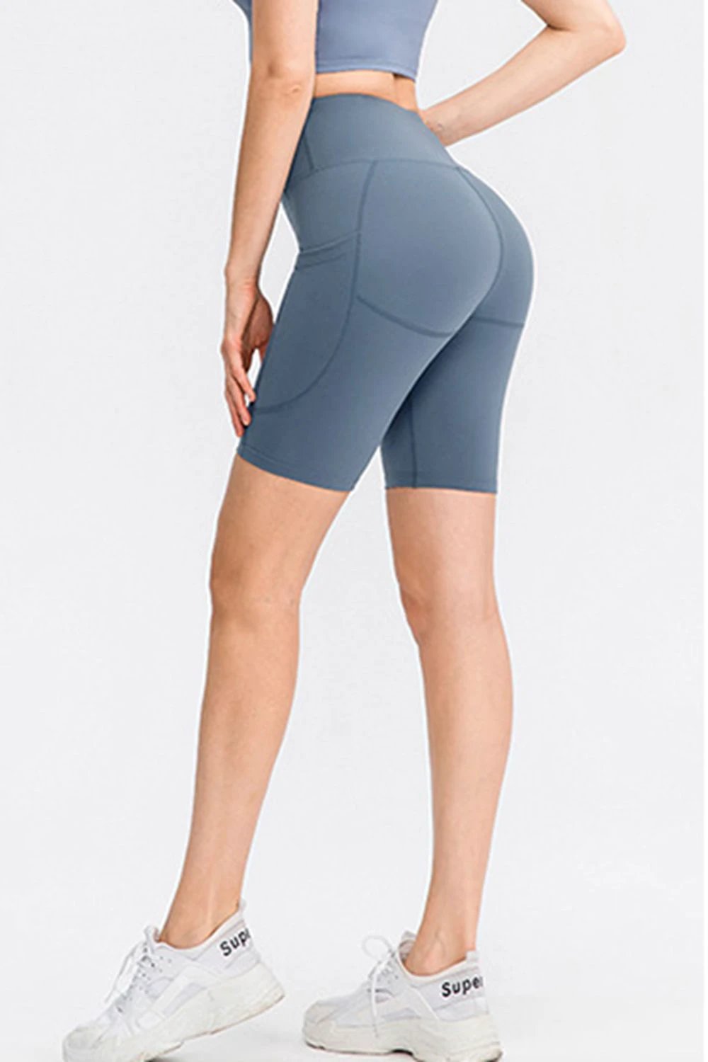 Wide Waistband Sports Shorts with Pockets by Lady Ros