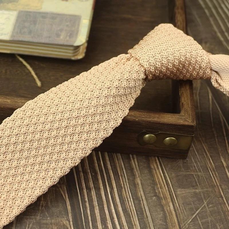Narrow Woolen Knitted Tie For Men by GJG Denim