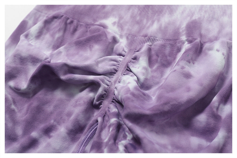 Splash Dyed Seamless Yoga Shorts For Women by GJG Denim