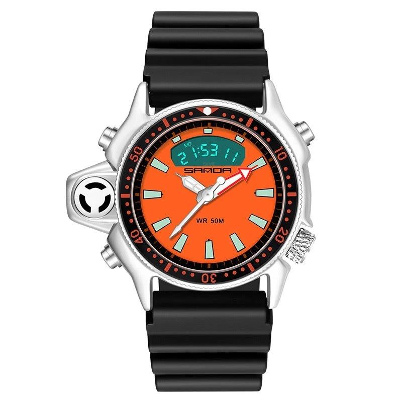 Sports Multifunctional Outdoor Waterproof Large Dial Watch For Men by GJG Denim