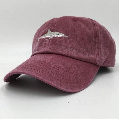 Embroidered Shark Baseball Cap For Men by GJG Denim