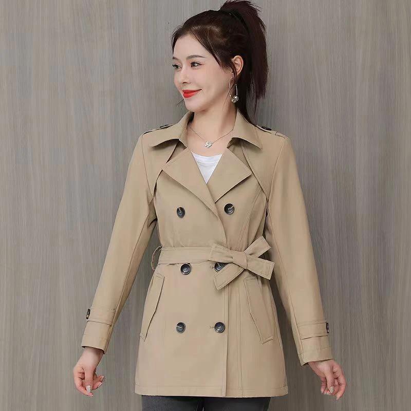 Elegant Slimming British Style Petite Top Student Double Breasted Coat by GJG Denim