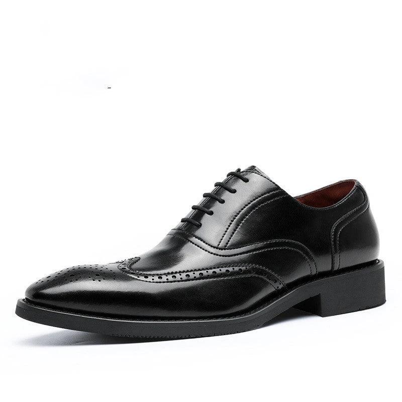 Men's Leather Oxford Shoes Rubber Sole by GJG Denim