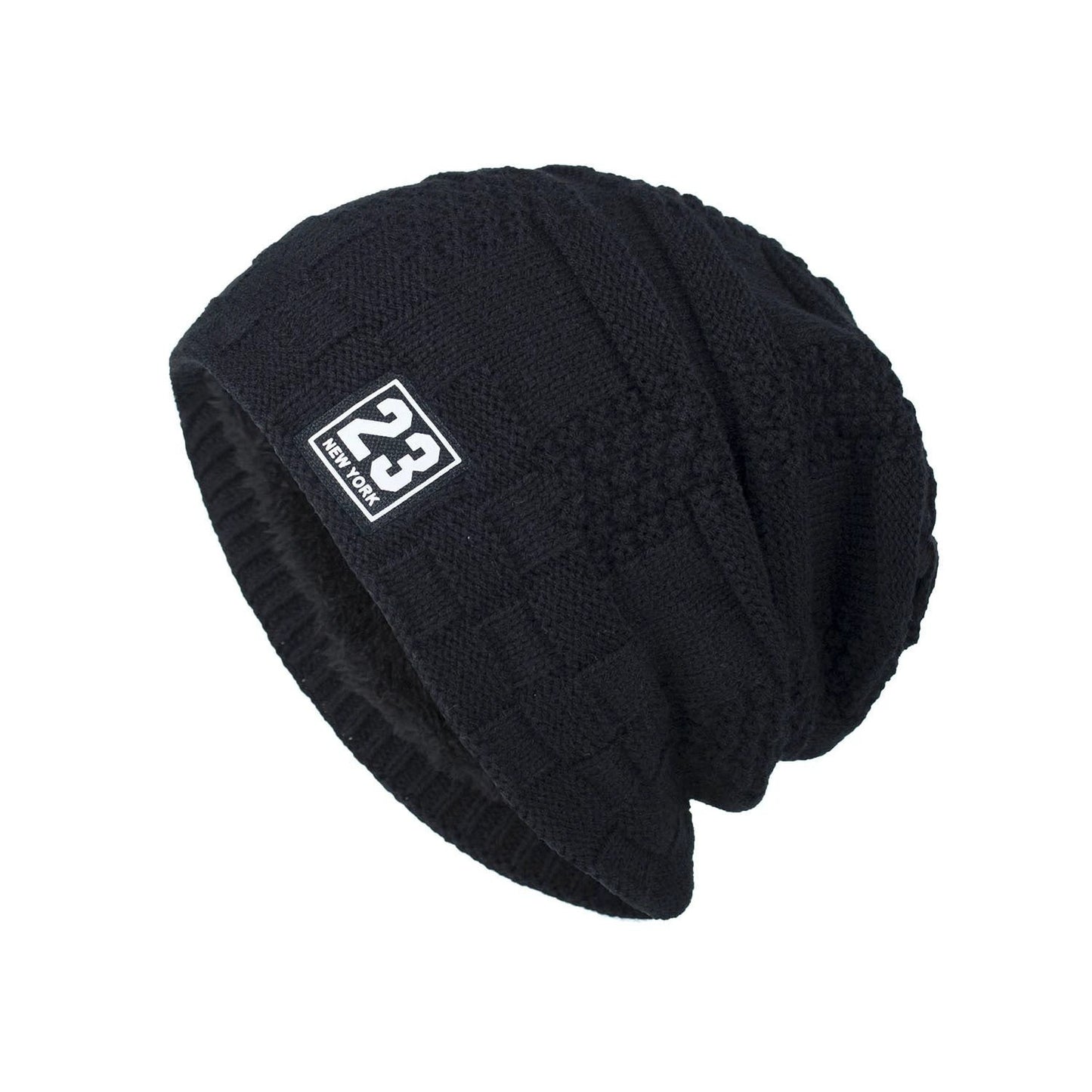 Men's Warm Thickened Fleece Pullover Knitted Woolen Beanie by GJG Denim