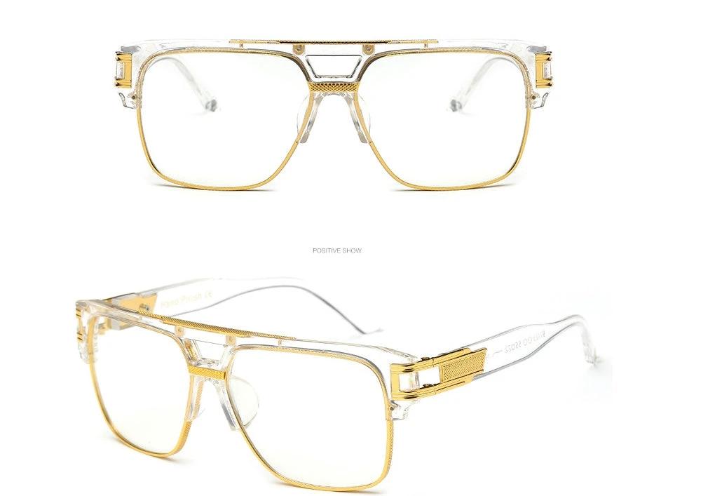 Men's Square Retro Colorful Reflective Sunglasses by GJG Denim