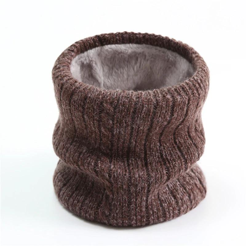 Men's Twist Wide Striped Fleece-lined Knitted Scarf by GJG Denim