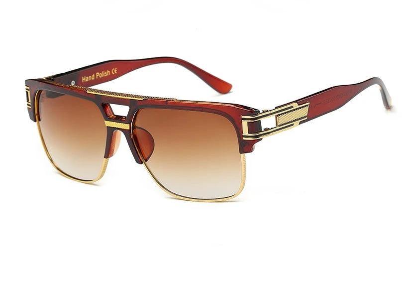 Men's Square Retro Colorful Reflective Sunglasses by GJG Denim