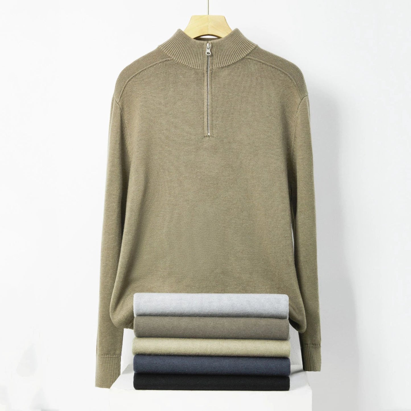Men's Casual Thickened Wool Base Sweater by GJG Denim