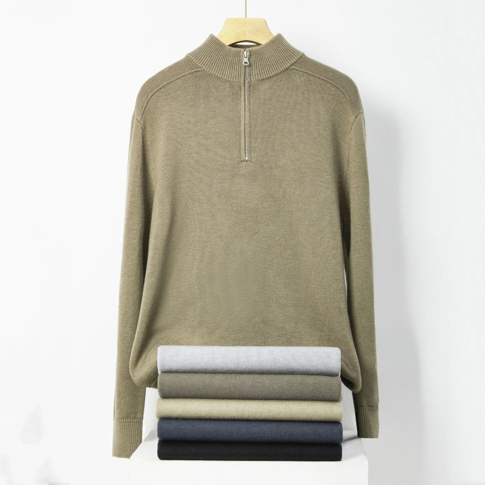 Men's Casual Thickened Wool Base Sweater by GJG Denim