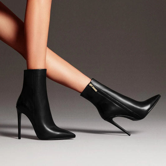 European And American Pointed-toe Stiletto Ankle Boots by GJG Denim