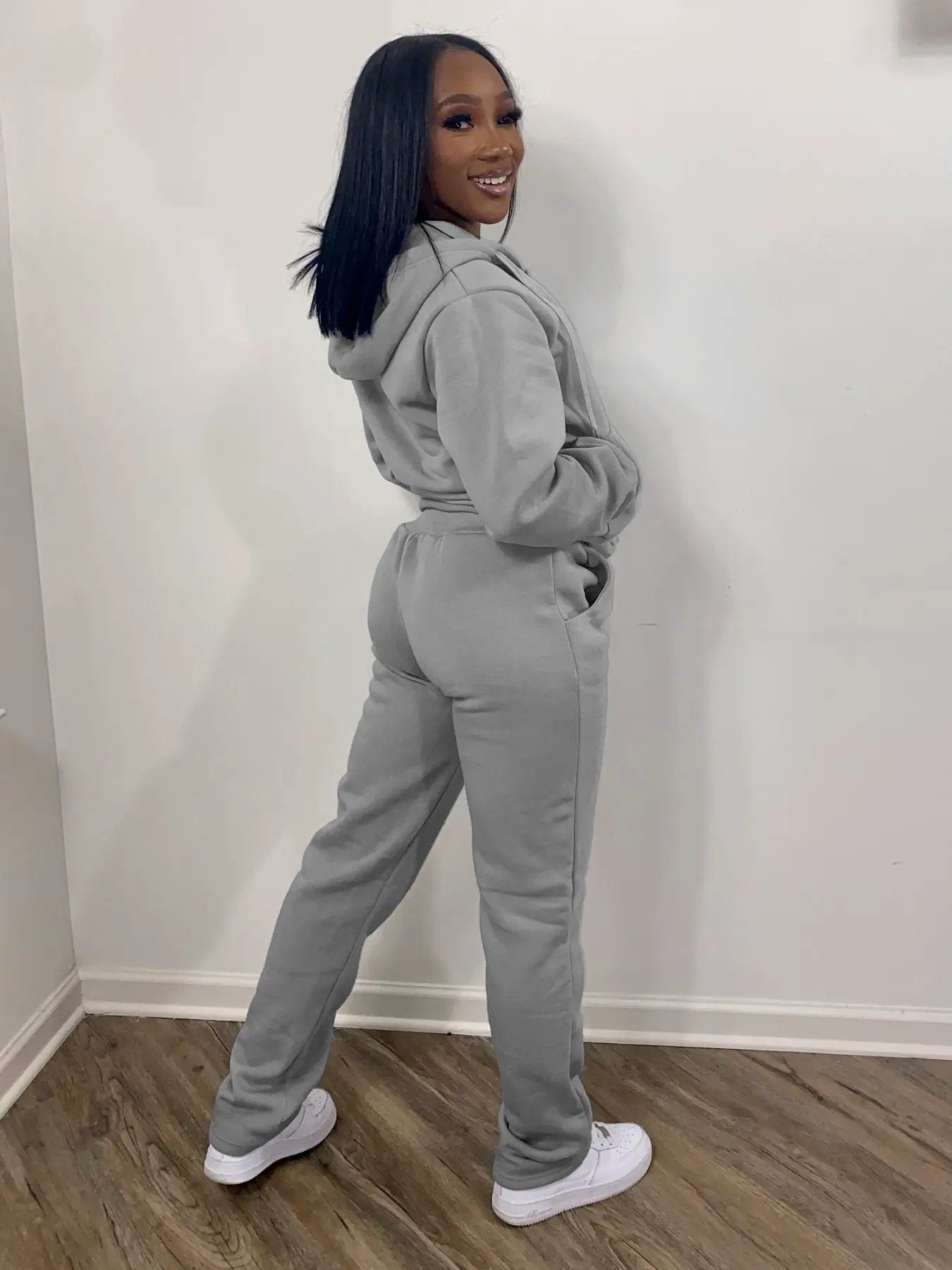 Women Sweatsuit Set 2 Piece Outfits Casual Hoodies Tops And Sweatpants Jogger Tracksuits Loose Trousers by GJG Denim