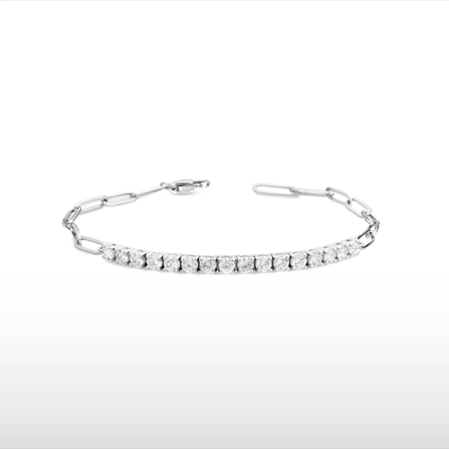 Natural Diamond Paperclip Bracelet in 14K Gold – 1.60ctw by Jewelry Mazal