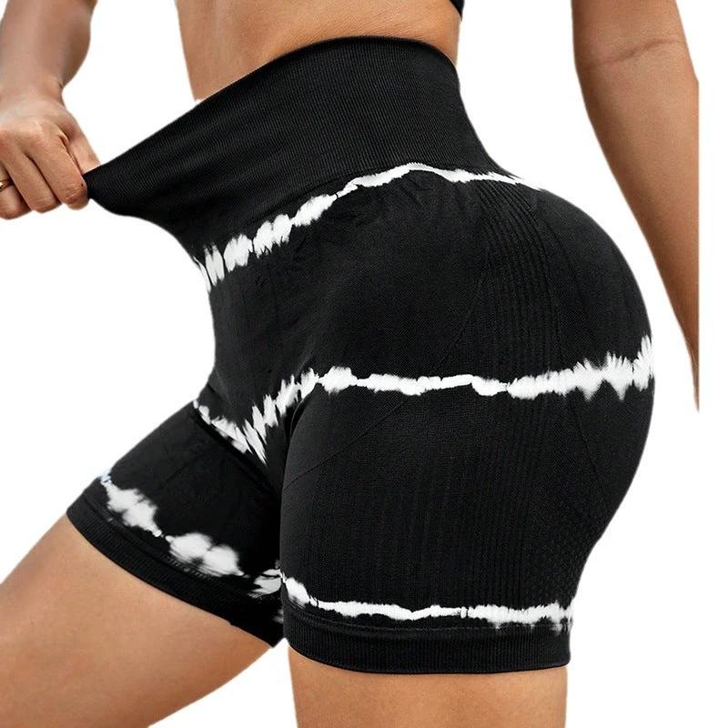High Waist Tie-dye Yoga Shorts For Women Shorts by GJG Denim