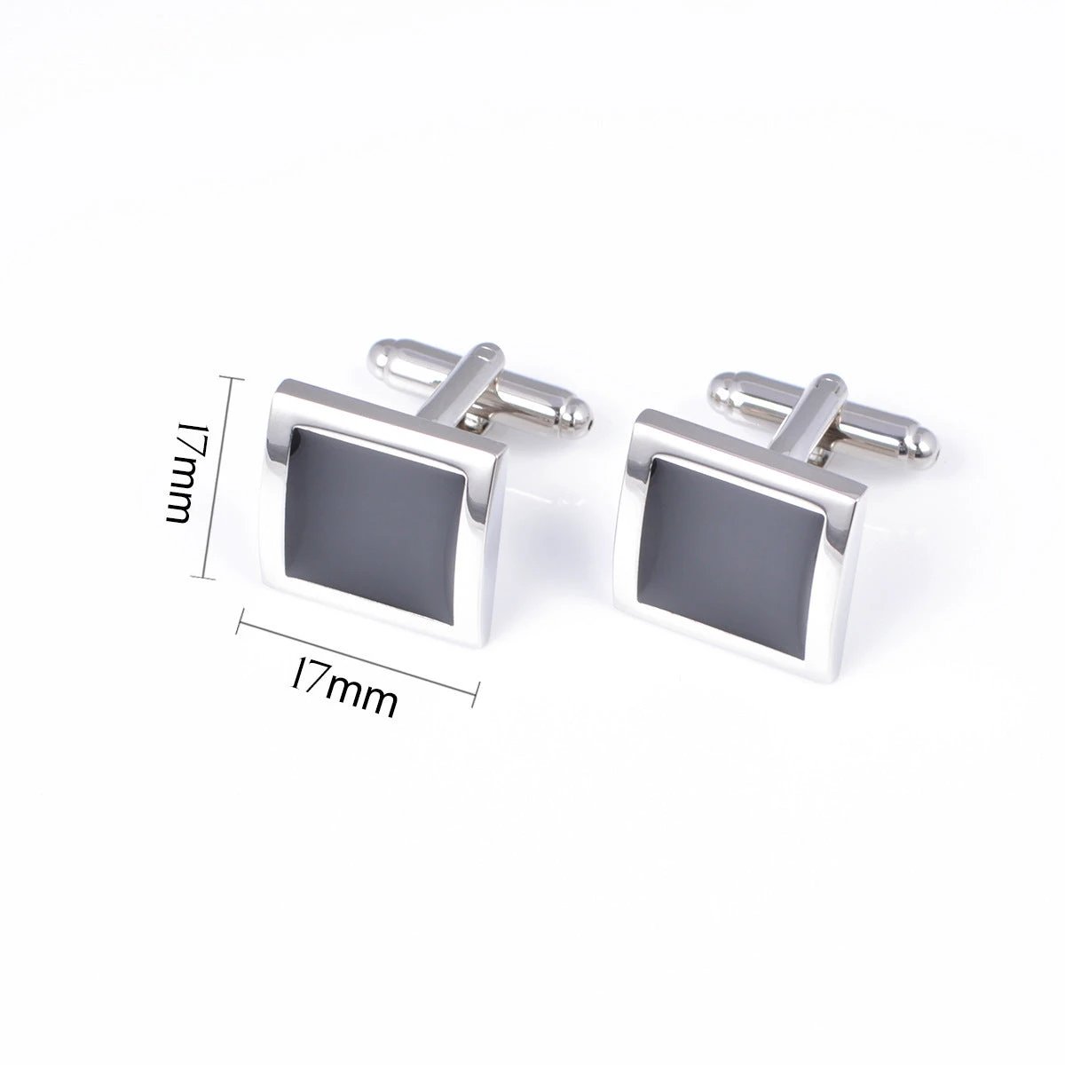 Classic Black Square Cufflinks For Men by GJG Denim