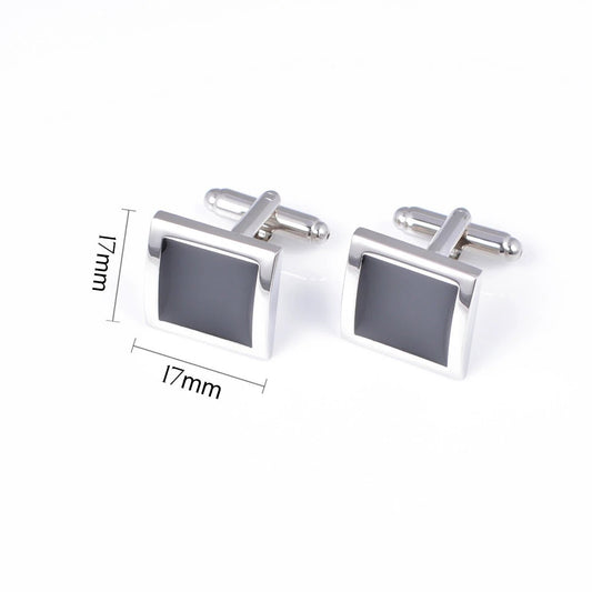 Classic Black Square Cufflinks For Men by GJG Denim