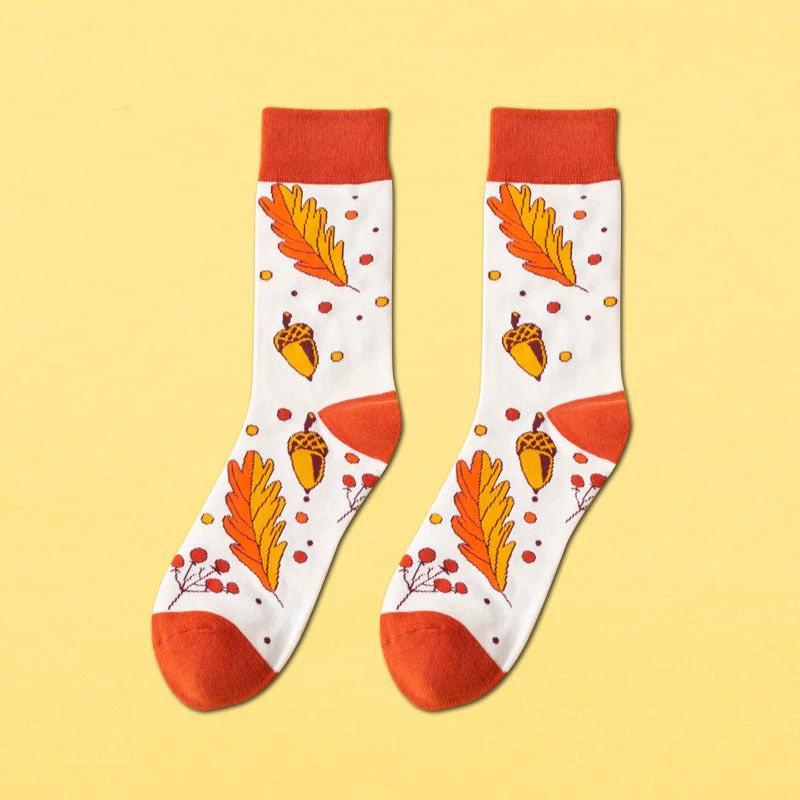 Men's Mid-calf Length Casual Cartoon Foot Socks by GJG Denim