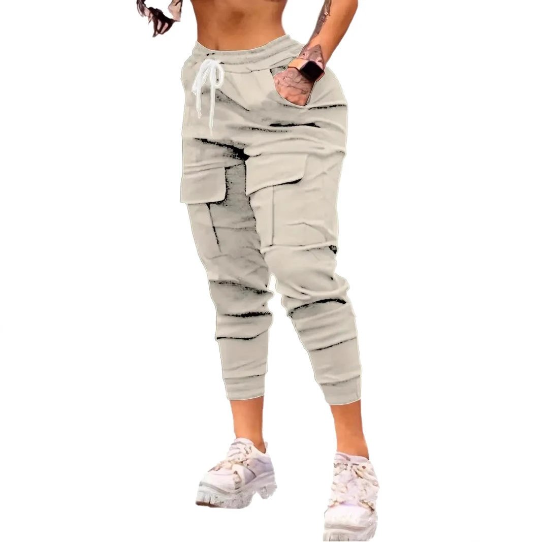 Plus Size Fashion Drawstring Bag Pocket Casual Working Pants by GJG Denim