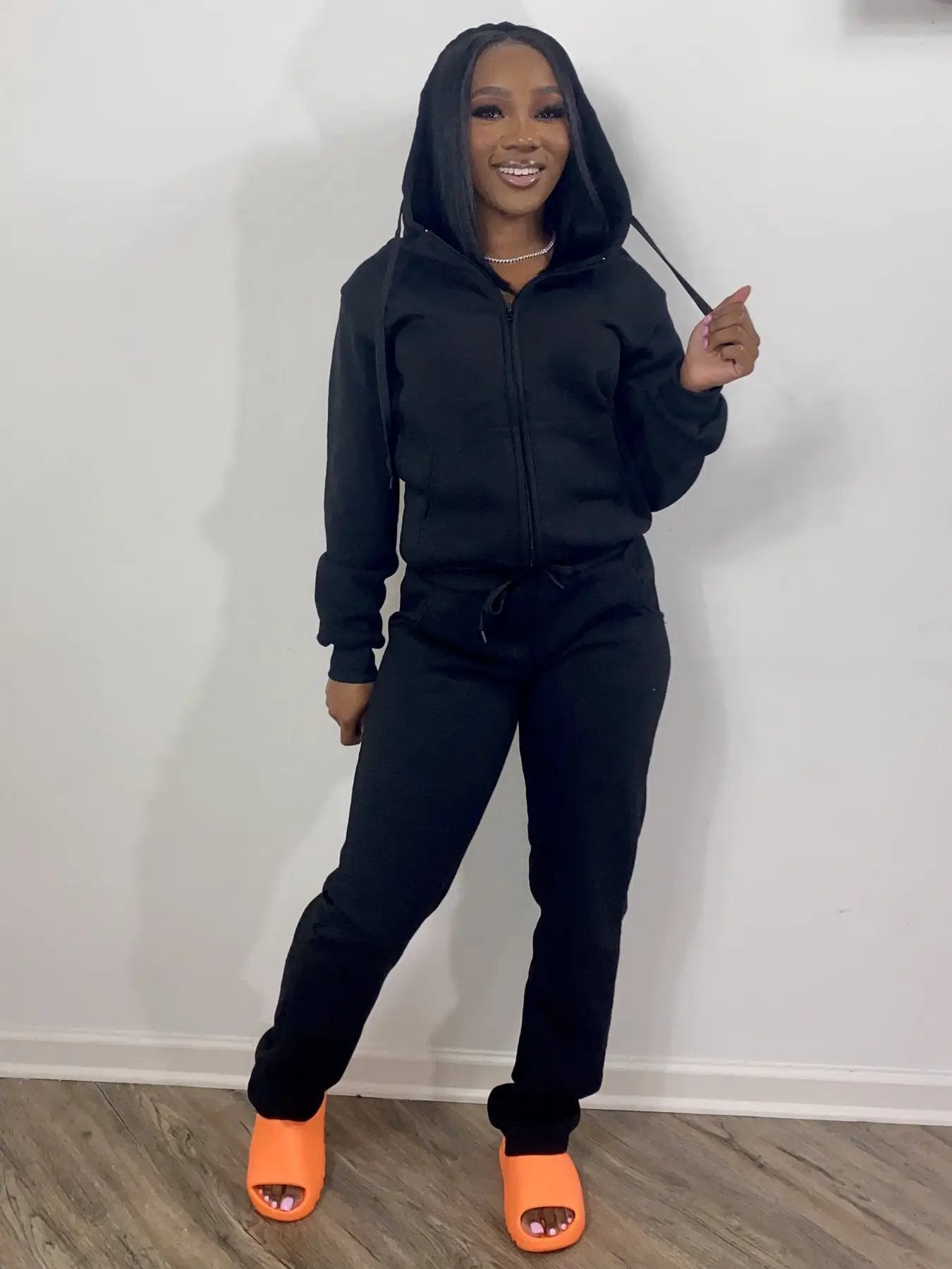 Women Sweatsuit Set 2 Piece Outfits Casual Hoodies Tops And Sweatpants Jogger Tracksuits Loose Trousers by GJG Denim