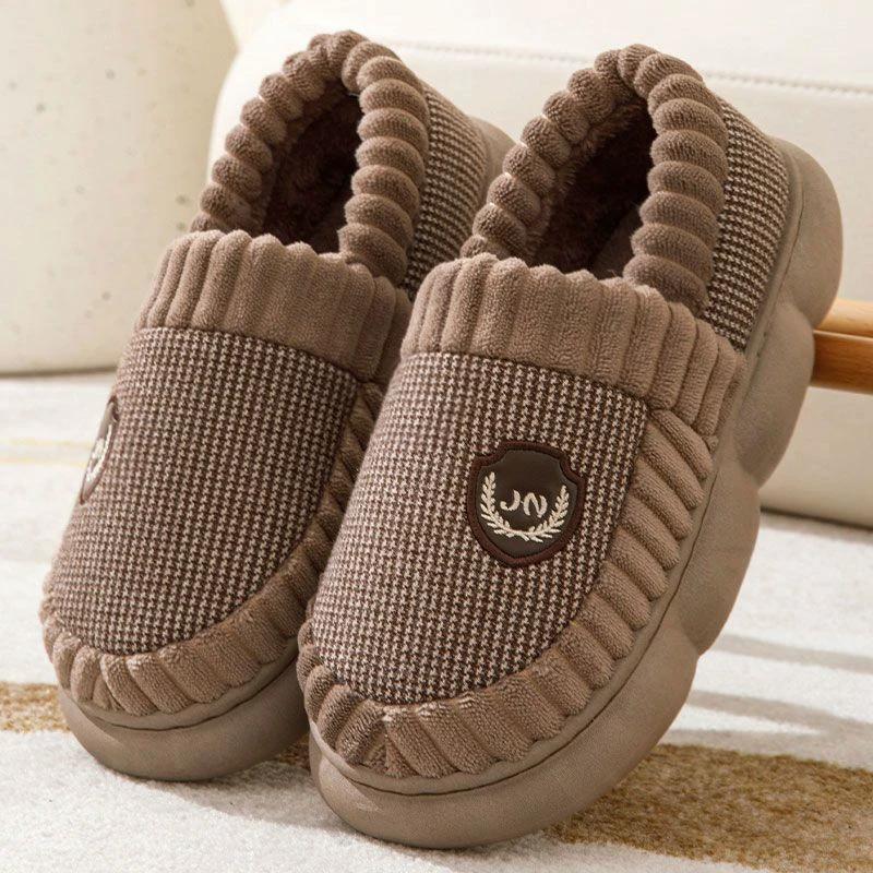Men's Colorblock Indoor Thick-soled Fleece Sippers by GJG Denim