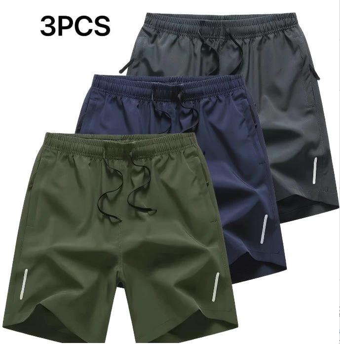 Fashionable Zippered Pocket Casual Men's Shorts (Set Of 3) by GJG Denim