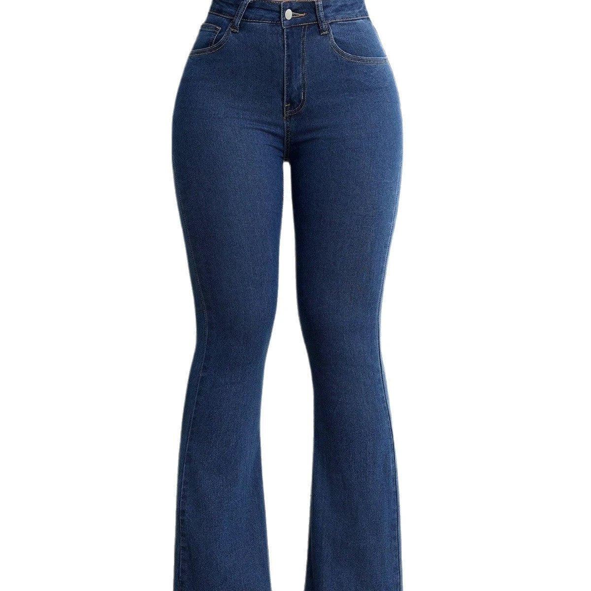 New Style All-Match Elastic High-Waist Flared Denim Jeans For European And American Girls by GJG Denim