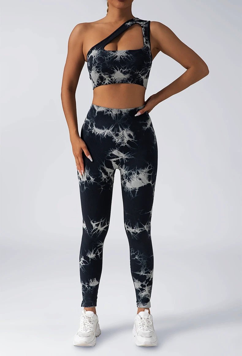 Seamless Knitted Tie-dye Yoga Suit Women by GJG Denim