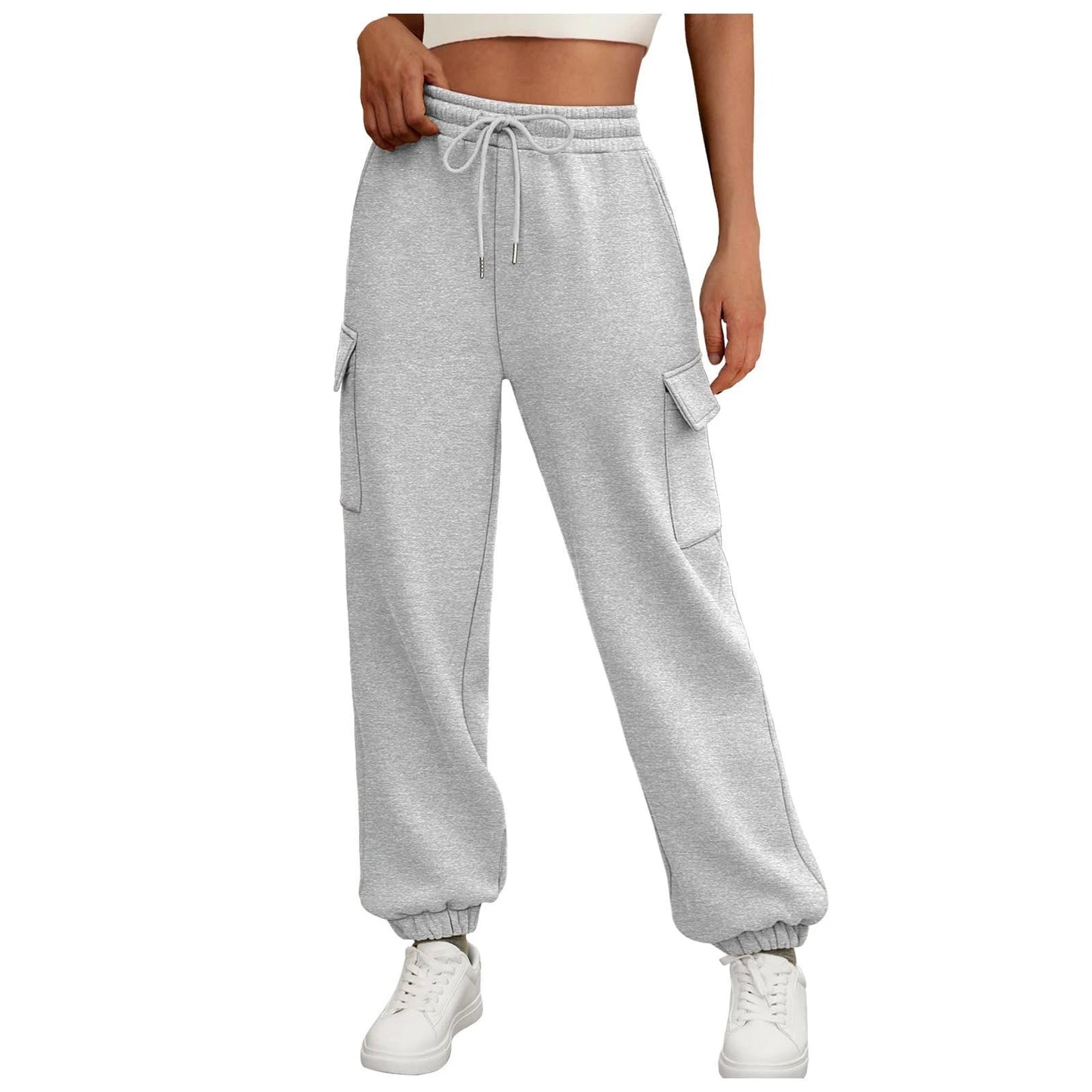 Women's Sweatpants Fleece Lined Baggy Athletic Jogger Trousers With Pockets Fall Casual Trendy Cargo Pants Fall Outfits by GJG Denim
