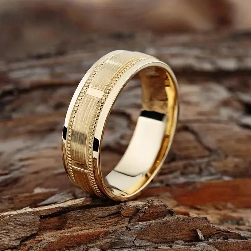 Fashion Creative Gold Stainless Steel Ring For Men by GJG Denim