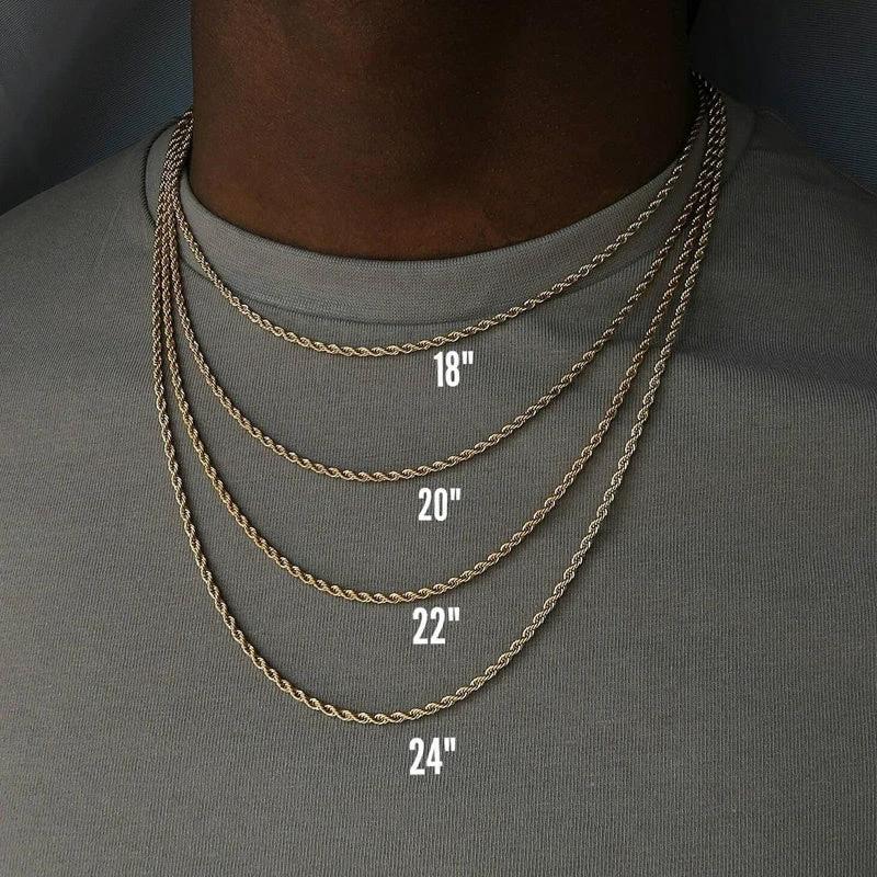 Men's Steel Figaro Cuban Chain Necklace by GJG Denim
