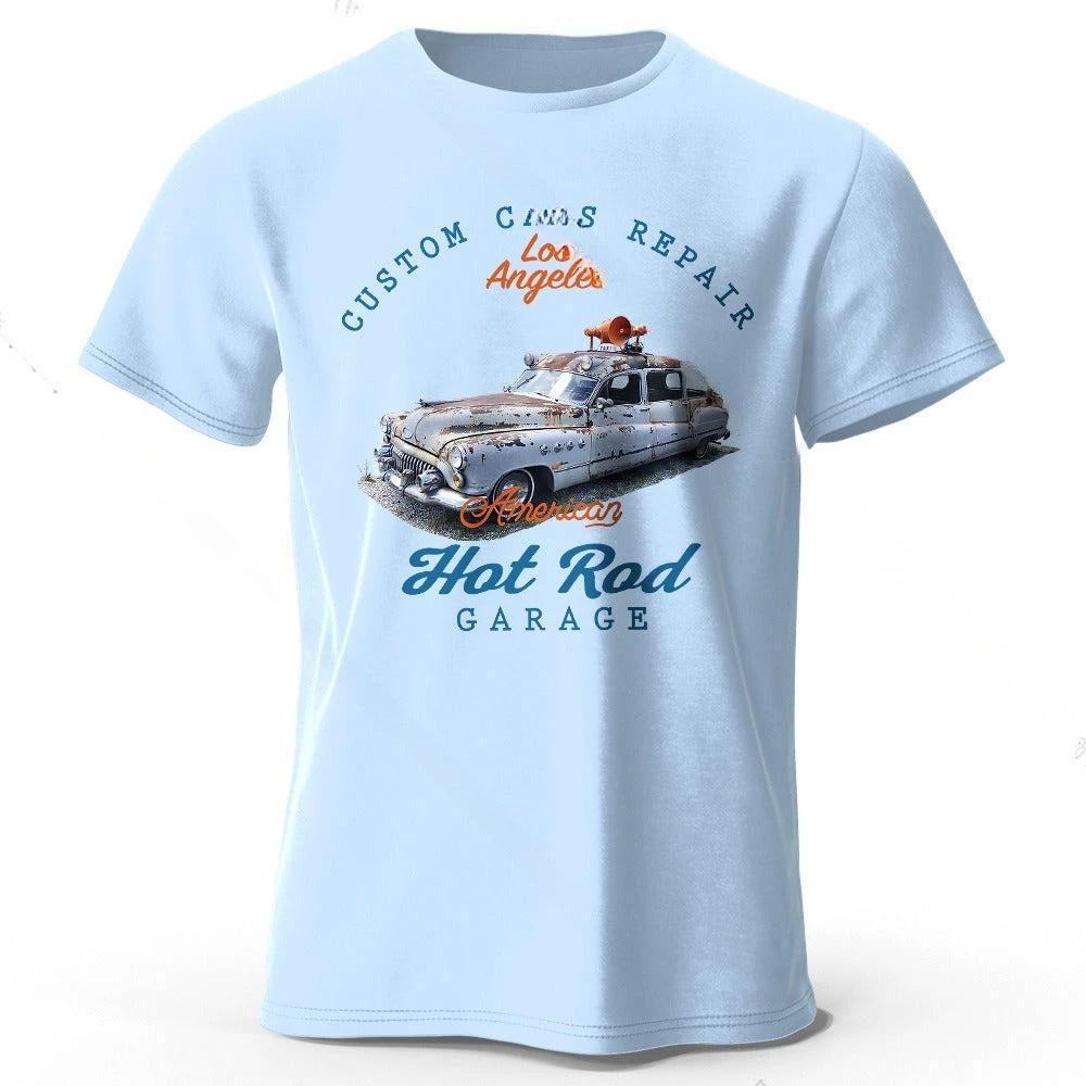 Car Club Patch Print Men's T-shirt by GJG Denim