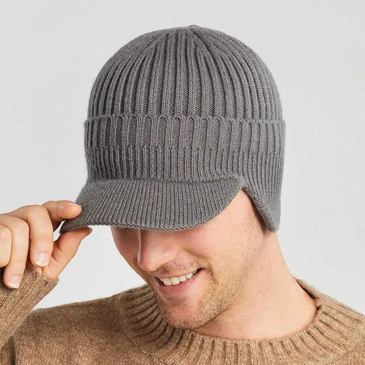 Men's Warm Ear Protection Knitted Beanie Hat by GJG Denim