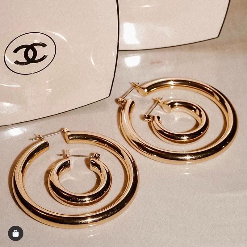 Titanium Steel HOOP Ring HOOP Earrings Cold Scenery Surface by GJG Denim