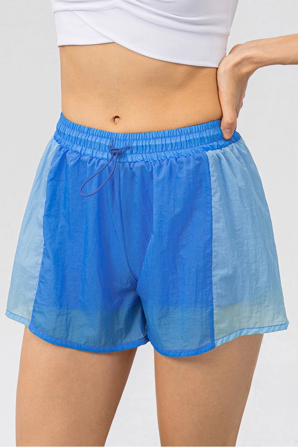 Color Block Drawstring Active Shorts by Lady Ros
