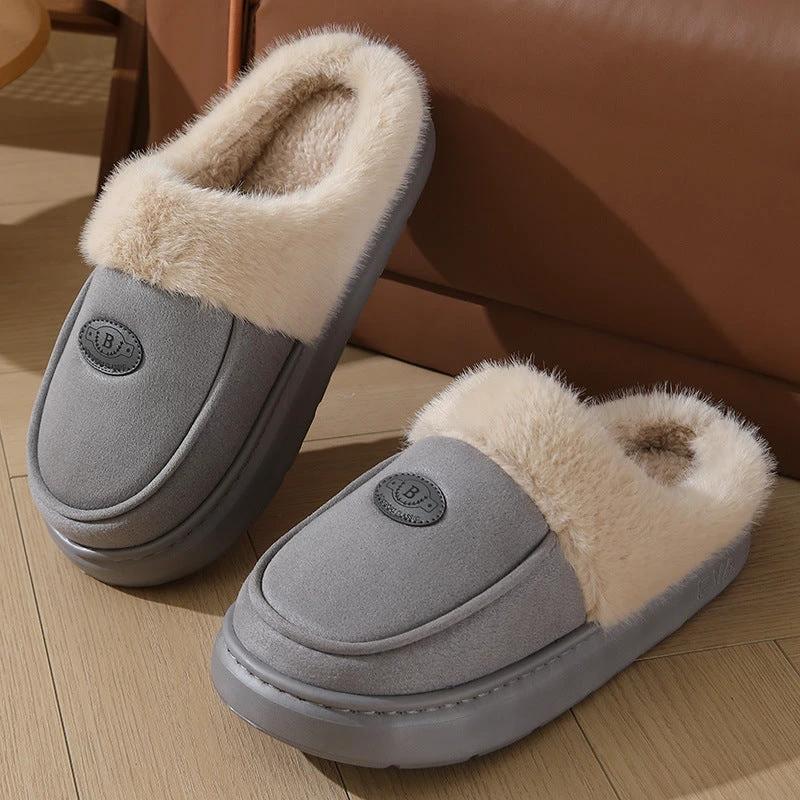 Men's Plush Suede Non-slip Slippers by GJG Denim