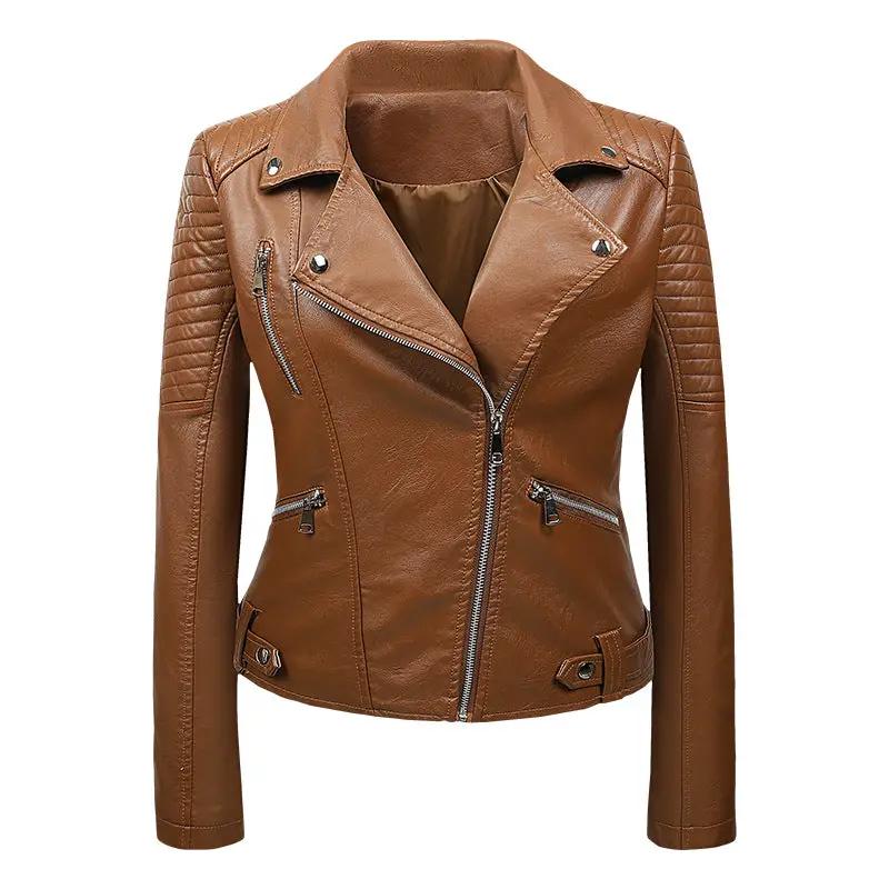 Korean-style Slim-fit Harajuku Student Biker Leather Jacket by GJG Denim