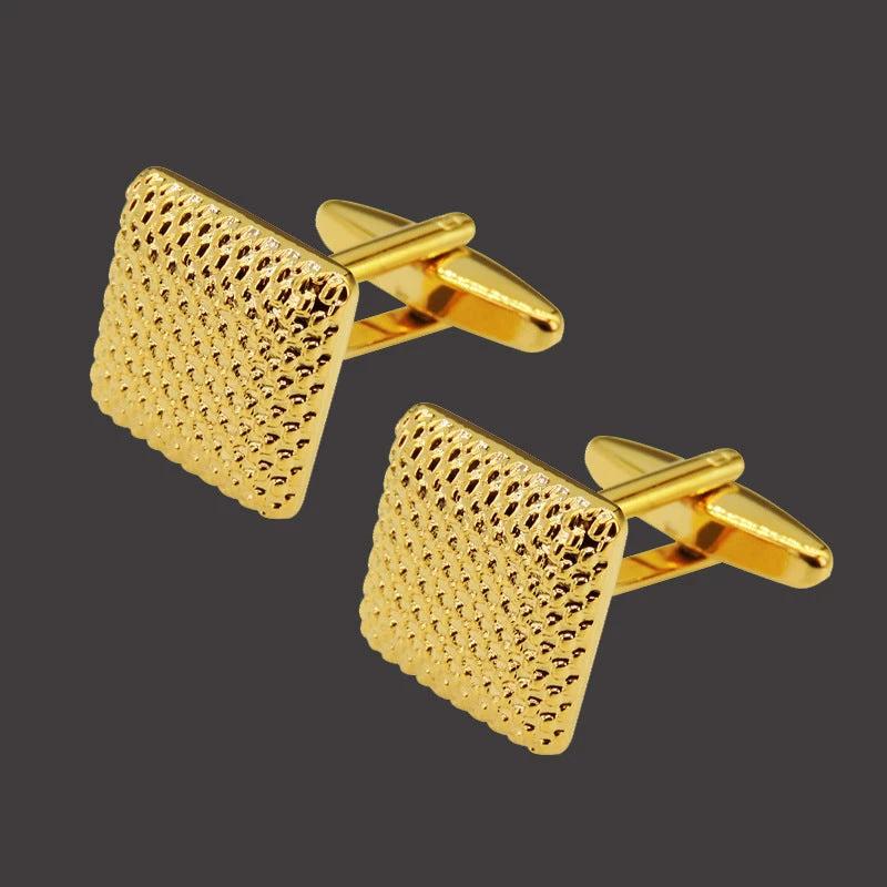 Copper Black Golden And Silver Laser Metal Cufflinks For Men by GJG Denim