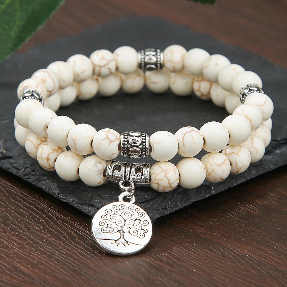 Retro Men's Coconut Wood Multi-Layer Stackable Bracelet Set by GJG Denim