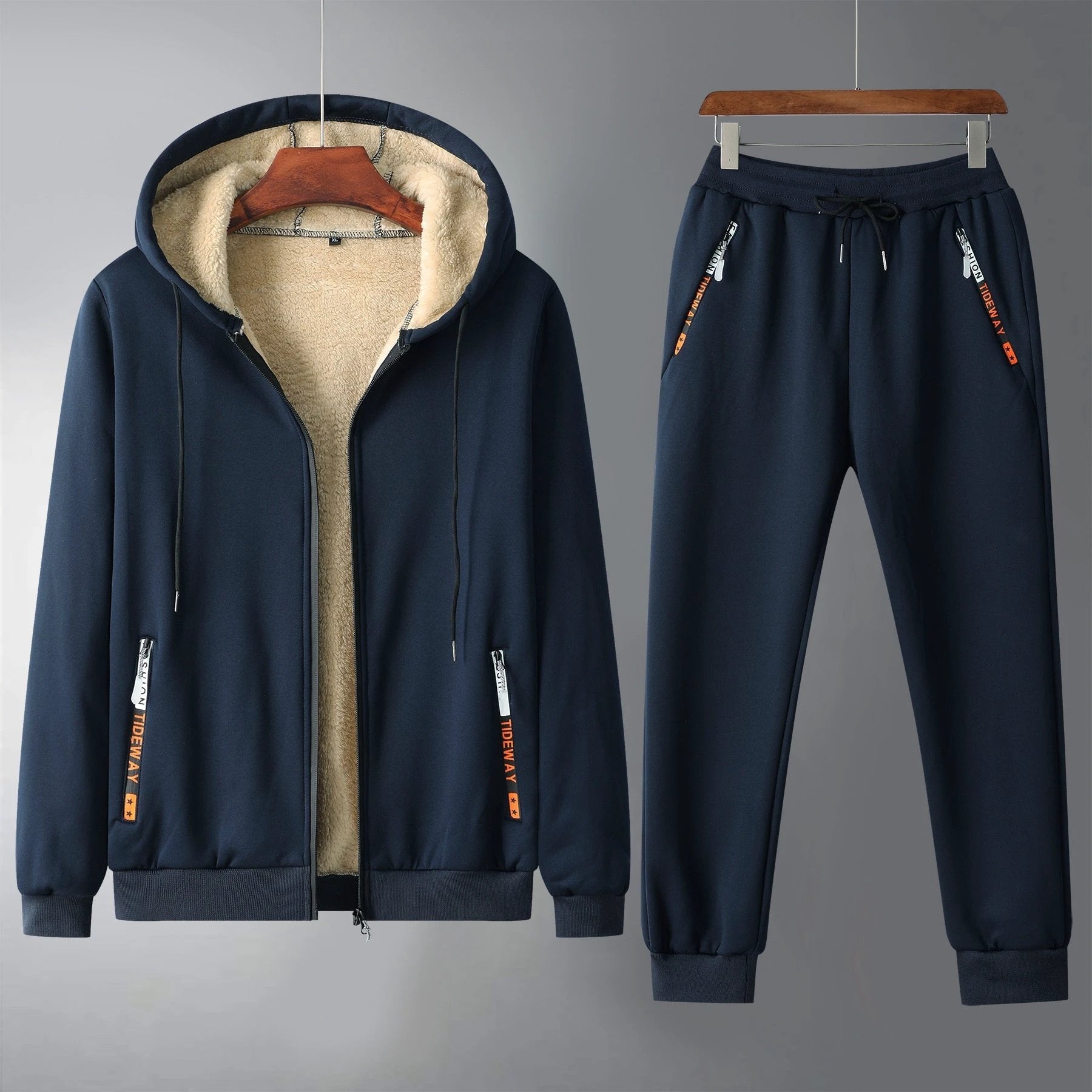 Winter Fleece-lined Thick Men's Sweatsuit by GJG Denim