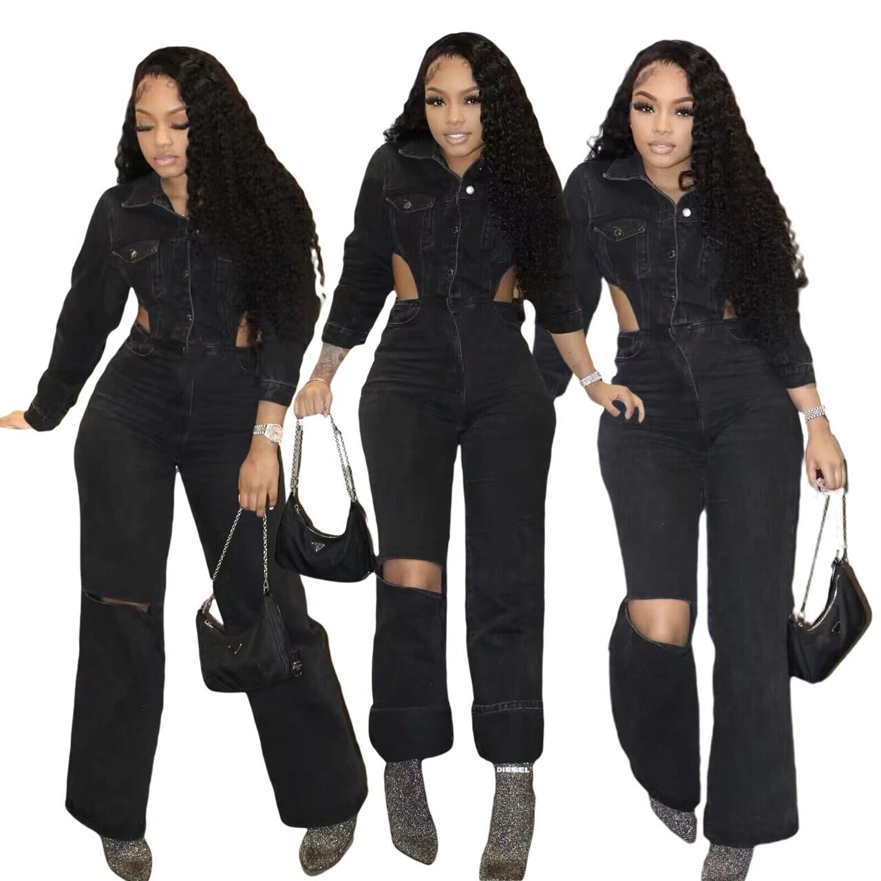 European And American Stretch Jumpsuit Fashion Jumpsuit by GJG Denim