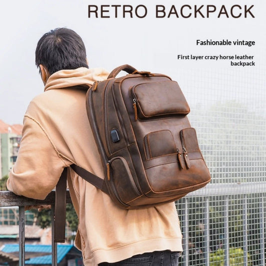 Men's Leather Backpack by GJG Denim