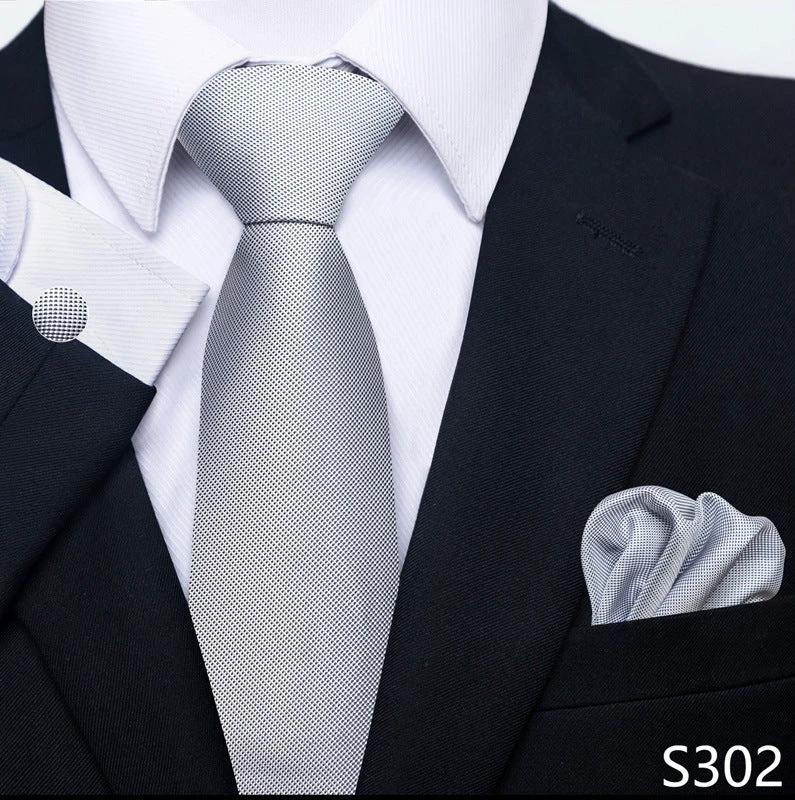 Men's Creative All-match Business Formal Wear Tie Scarf Cufflink Set by GJG Denim