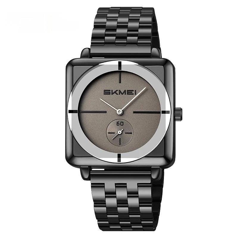 Square Steel Band Stylish Standalone Seconds Subdial With Two Hands Watch For Men by GJG Denim