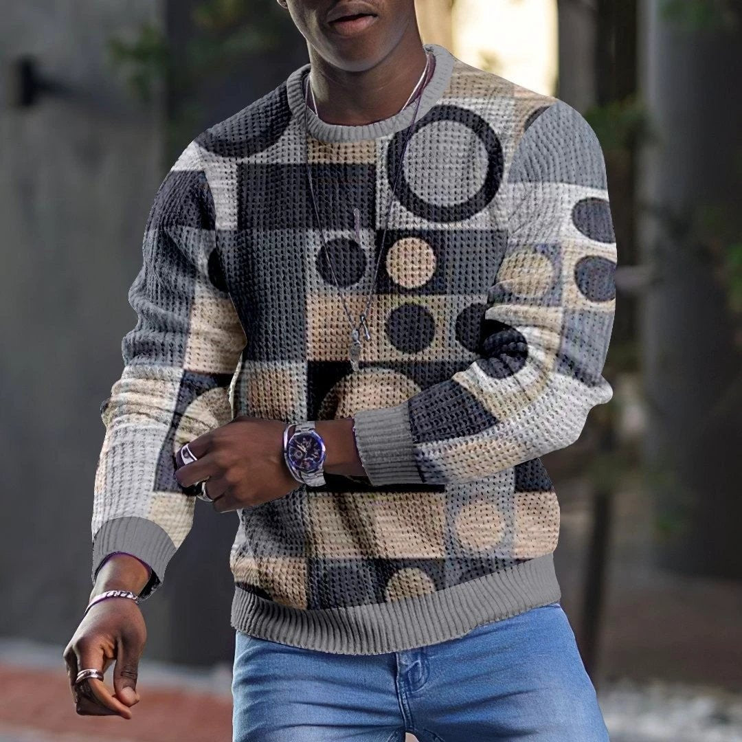 Men's 3D Pullover Casual Tops Long Sleeve by GJG Denim